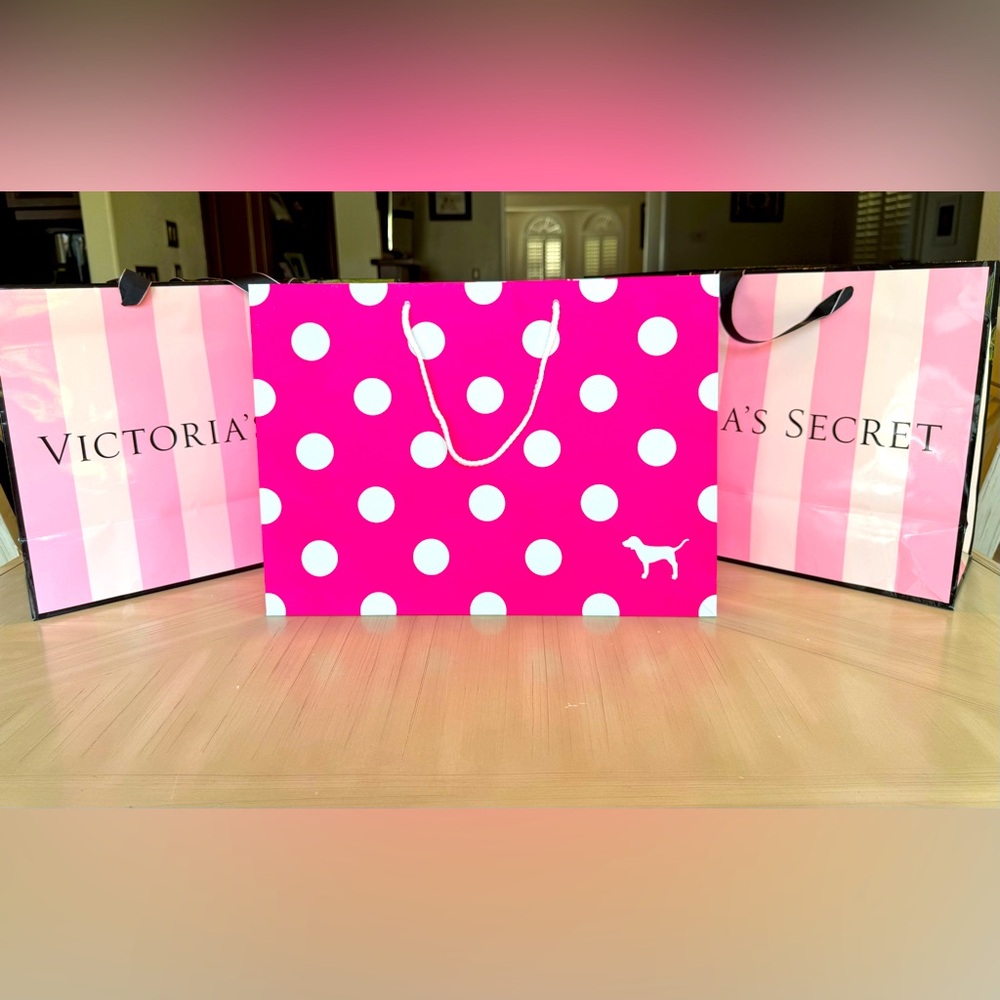 Victoria’s Secret Pink - Lot of 3 16 x 12 Shopping Bags